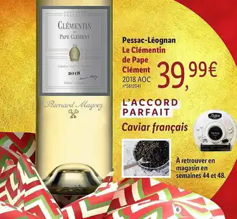 Lidl Pessac-léognan Le Clémentin De Pape Clément 2018 Aoc offre