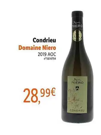 Lidl Condrieu Domaine Niero 2019 Aoc offre