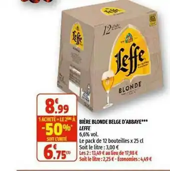 Coccinelle Express Bière Blonde Belge D'abbaye Leffe offre