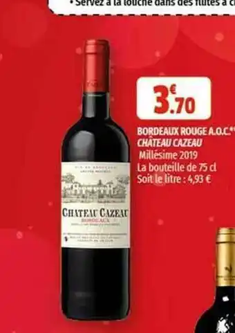 Coccinelle Express Bordeaux Rouge A.o.c. Château Cazeau offre