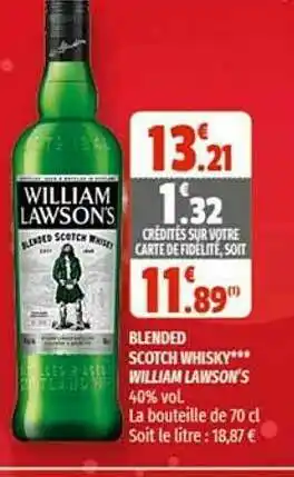 Coccinelle Express Blended Scotch Whisky William Lawson's offre