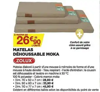 Bricomarché Matelas Déhoussable Moka Zolux offre