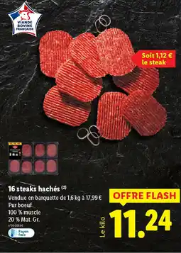 Lidl 16 steaks hachés offre