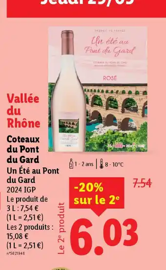 Lidl Coteaux du Pont du Gard offre