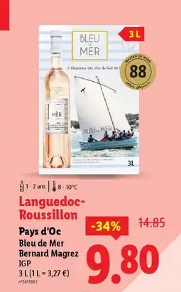 Lidl Pays d'Oc Bleu de Mer Bernard Magrez offre