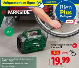 Lidl PARKSIDE Compresseur et pompe a air sans fil offre