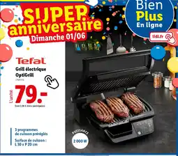Lidl TEFAL Grill électrique OptiGrill offre