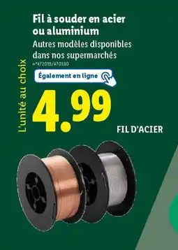 Lidl Fil à souder en acier ou aluminium offre