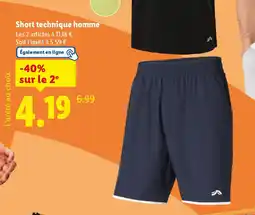 Lidl Short technique homme offre