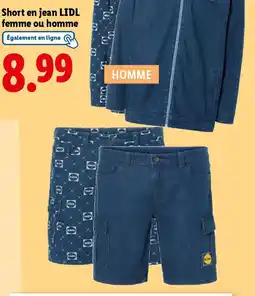 Lidl Short en jean LIDL femme ou homme offre