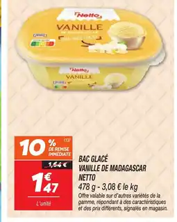 Netto NETTO Bac glacé vanille de madagascar offre