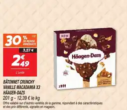 Netto HÄAGEN-DAZS Bâtonnet crunchy vanille macadamia x3 offre