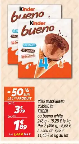 Netto KINDER Cône glacé bueno classic x4 offre