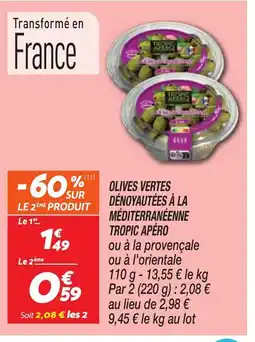 Netto TROPIC APÉRO Olives vertes dénoyautées à la méditerranéenne offre