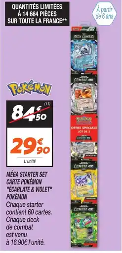 Netto Méga starter set carte pokémon écarlate & violet offre