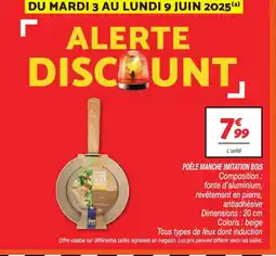 Netto Poêle manche imitation bois offre