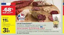 Carrefour Drive Lot de 5 saucissons offre