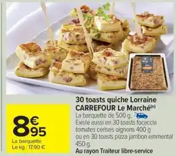 30 toasts quiche Lorraine