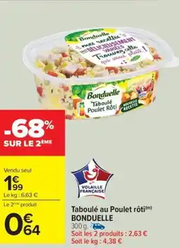 Carrefour Drive BONDUELLE Taboulé au Poulet rôti offre