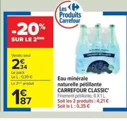 Carrefour Drive CARREFOUR CLASSIC Eau minérale naturelle pétillante offre
