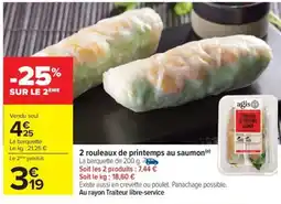 Carrefour Drive 2 rouleaux de printemps au saumon offre