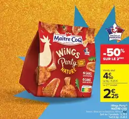 Carrefour Drive MAITRE COQ Wings Party offre