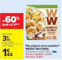 WEIGHT WATCHERS Plat préparé micro-ondable