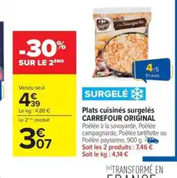 CARREFOUR ORIGINAL Plats cuisinés surgelés