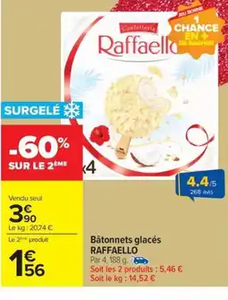 Carrefour Drive RAFFAELLO Bâtonnets glacés offre