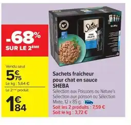 Carrefour Drive SHEBA Sachets fraîcheur pour chat en sauce offre