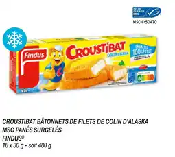 Netto Croustibat bâtonnets de filets de colin d'alaska msc panés surgelés findus offre