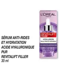 Netto Sérum anti-rides et hydratation acide hyaluronique pur revitalift filler offre