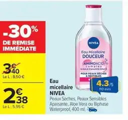 Carrefour Drive NIVEA Eau micellaire offre