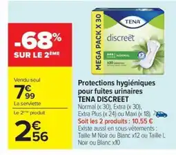 Carrefour Drive TENA DISCREET Protections hygiéniques pour fuites urinaires offre