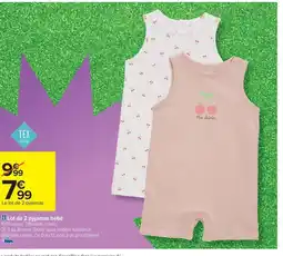 Carrefour Drive Lot de 2 pyjamas bébé offre