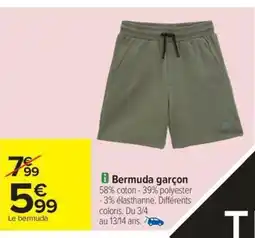 Carrefour Drive Bermuda garçon offre