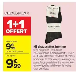 Carrefour Drive Mi-chaussettes homme offre