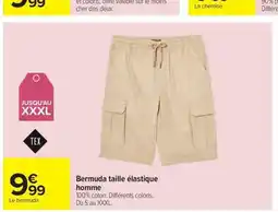 Carrefour Drive Bermuda taille élastique homme offre