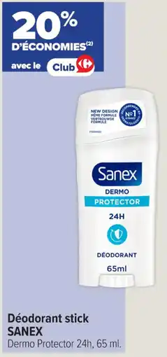 Carrefour Contact Déodorant stick sanex offre