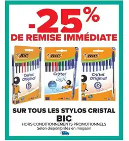 Carrefour Drive BIC Sur tous les stylos cristal offre