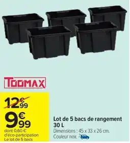 Carrefour Drive Lot de 5 bacs de rangement offre