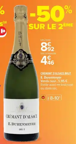 Cora x Carrefour Crémant d'alsace brut e. durenmeyer offre