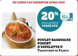 Super U Poulet basquaise piment d'espelette u offre