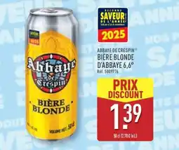 ALDI ABBAYE DE CRESPIN BIÈRE BLONDE D’ABBAYE 6,6° offre