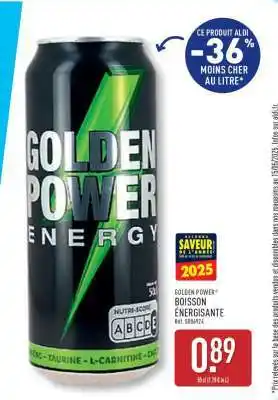 ALDI GOLDEN POWER BOISSON ÉNERGISANTE offre