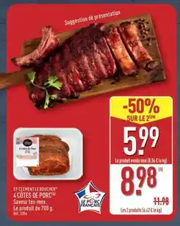 ALDI 4 CÔTES DE PORC offre