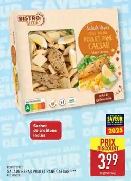 ALDI BISTRO'VITE SALADE REPAS POULET PANÉ CAESAR offre
