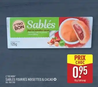 ALDI Sablés fourrés noisettes & cacao offre