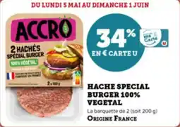 Super U Hache special burger 100% vegetal offre