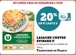 Super U Lasagnes chevre épinard u offre
